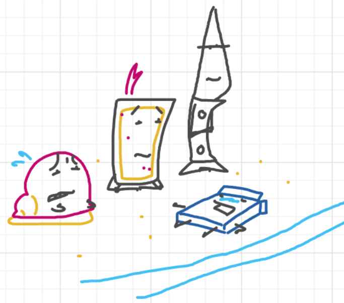 A panel from Ready Oar Knot, episode three of the Board Boards object show by Furretwalk/WalkingFurret.